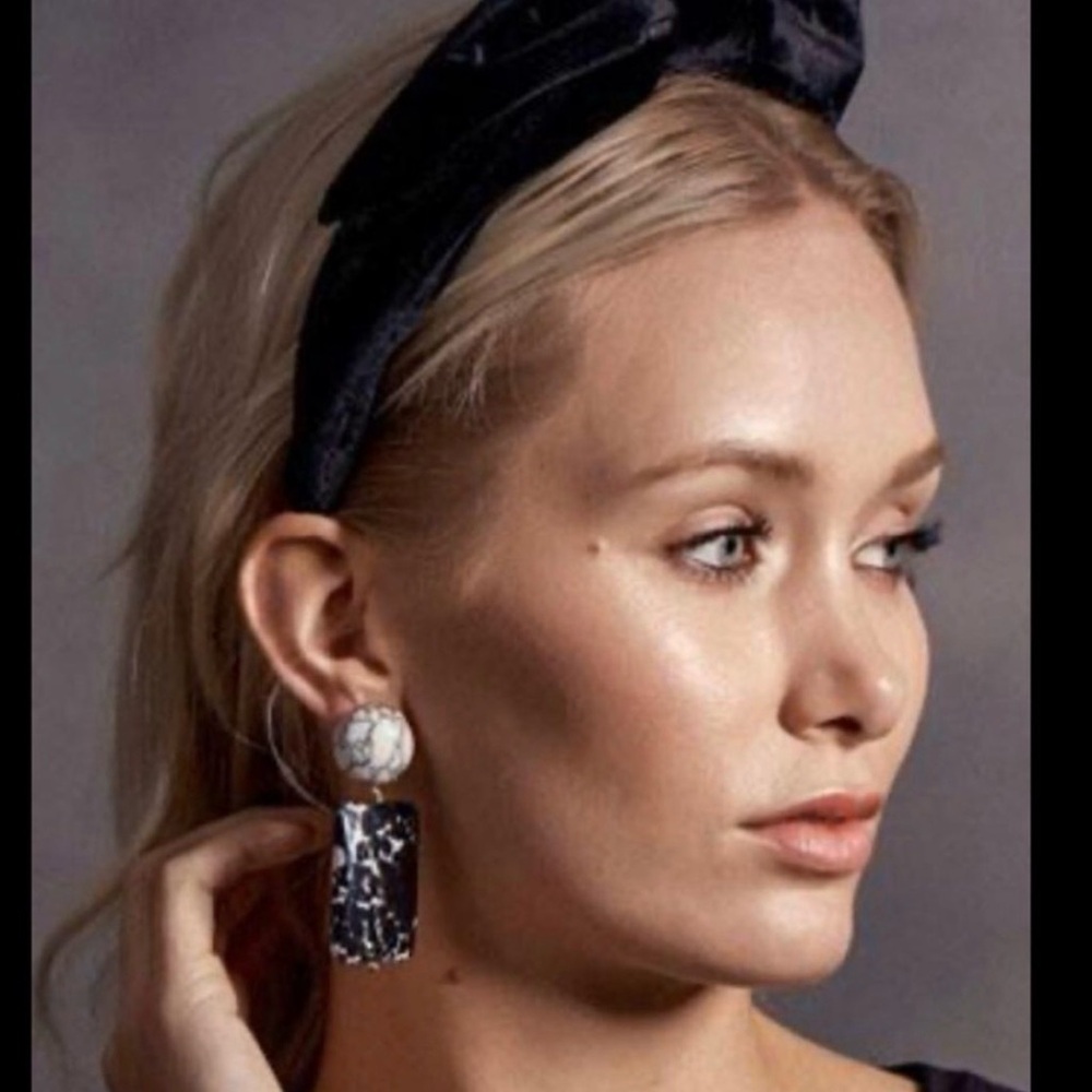 Lele Sadoughi Black and White Keepsake Earrings